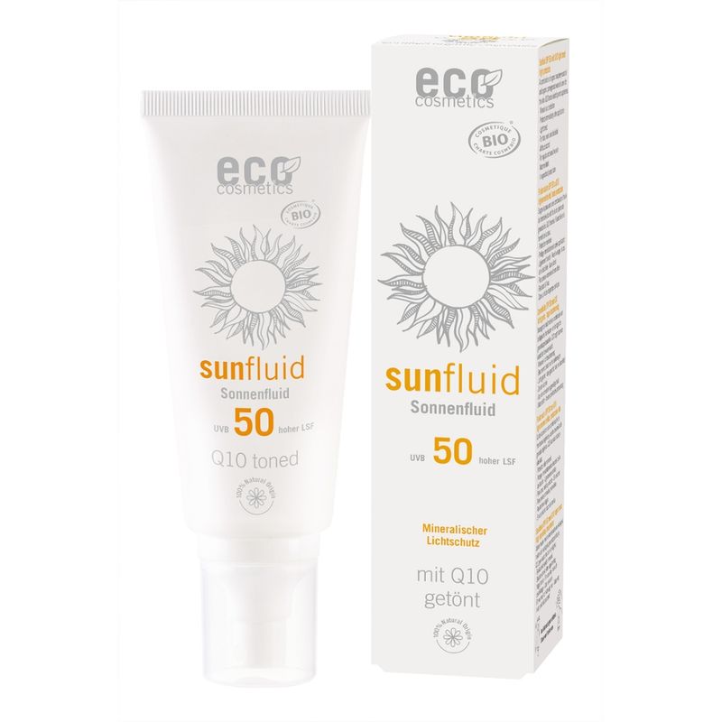 eco cosmetics Sonnenfluid LSF 50 getönt Q10 - Produktbild