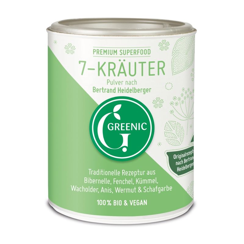 Greenic 7-Kräuterpulver Superfood Originalrezeptur nach Bertrand Heidelberger - Produktbild