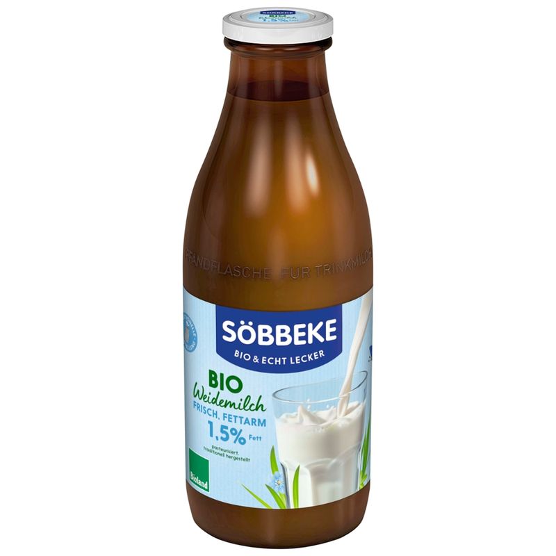 Söbbeke Frische fettarme Bio Weidemilch 1,5% Fett - Produktbild