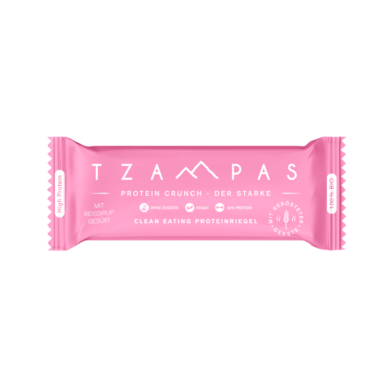 TZAMPAS TZAMPAS Protein Crunch - Der Starke. Clean Eating Proteinriegel mit gerösteter Gerste - Produktbild