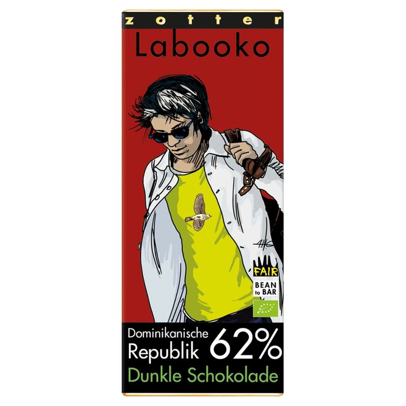 Zotter Schokolade Labooko - 62% Dominikanische Republik - vegan - Produktbild