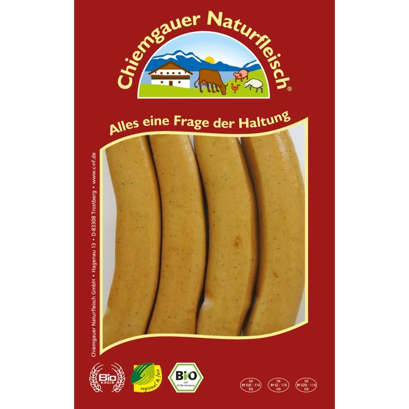 Chiemgauer Naturfleisch Putenwiener, 4 St. 175 g, SB, kbA - Produktbild