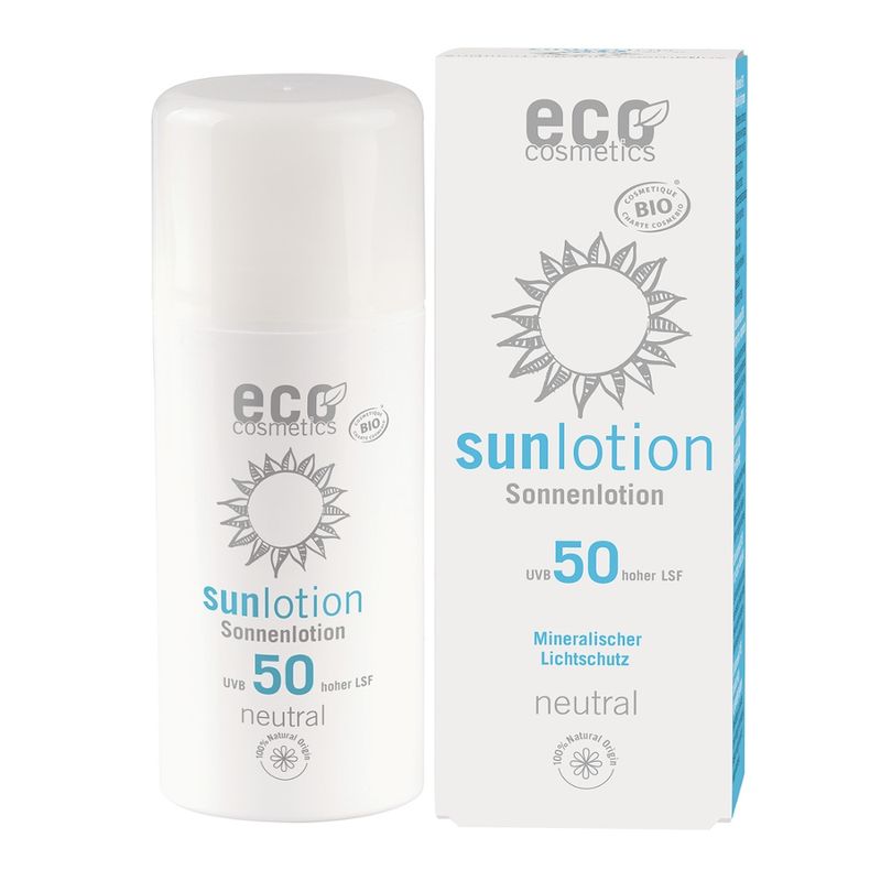 eco cosmetics Sonnenlotion LSF 50 neutral ohne Parfum - Produktbild