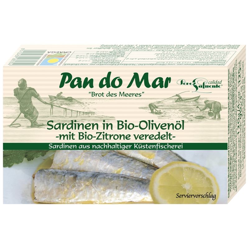 Pan do Mar Sardinen in Bio-Olivenöl  - mit Bio-Zitrone - Produktbild