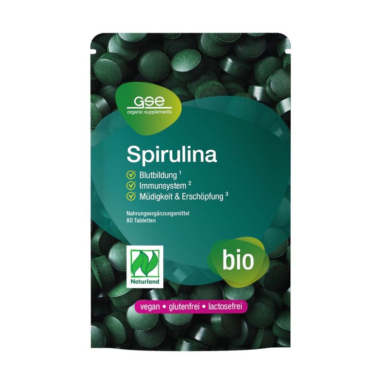 GSE  Spirulina (Bio), 80 Tabletten à 500 mg - Produktbild