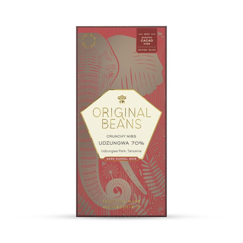 Original Beans Original Beans Udzungwa 70% mit Nibs Bio Dunkelschokolade - Produktbild
