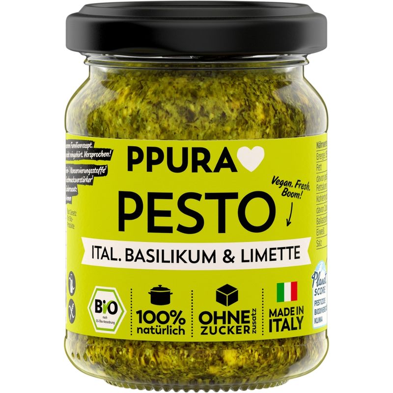 PPURA BIO Pesto Basilikum, Limette und Cashews - Produktbild