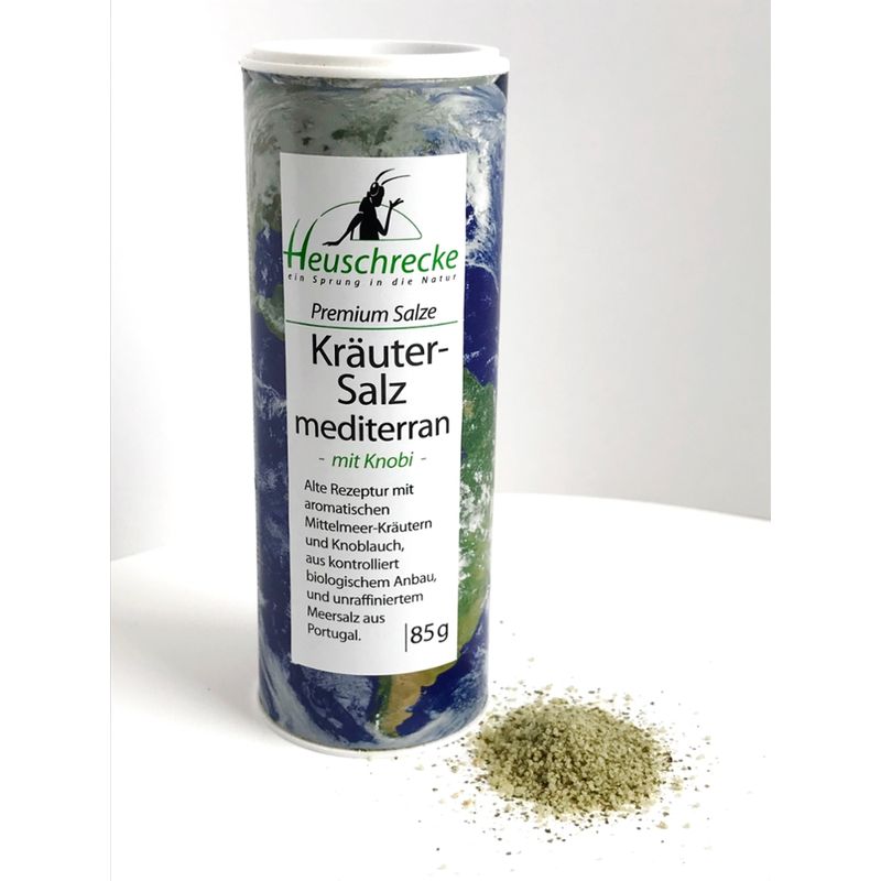 Heuschrecke Kräutersalz mediterran, Premium, kbA, Dose - Produktbild