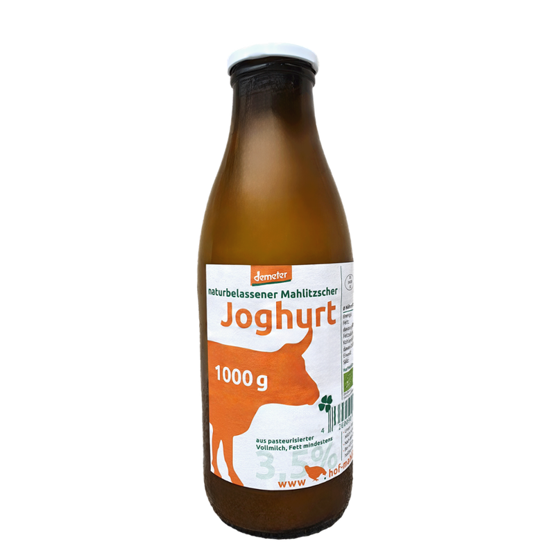 Hof Mahlitzsch Demeter Joghurt 1 kg (Glasflasche) - Produktbild