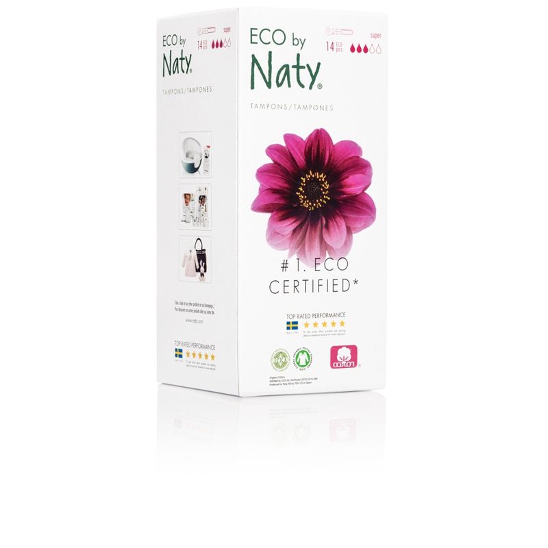 Eco by Naty Eco by Naty Tampons Super mit Applikator/ Einführhilfe aus Hartkarton, 14 Stück je Packung - Produktbild