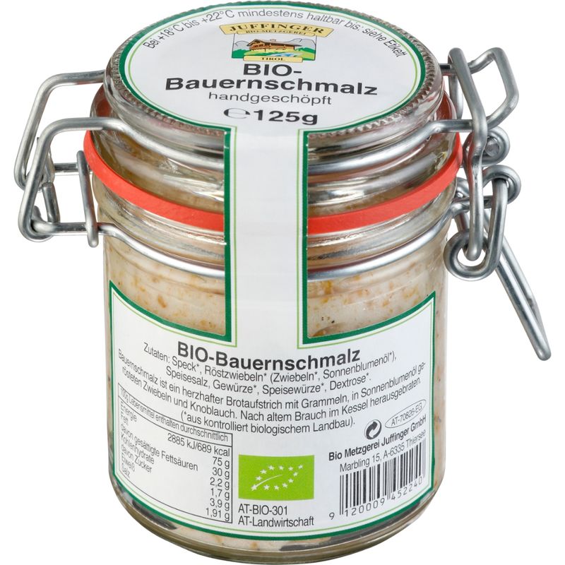 Juffinger Bio-Metzgerei BIO-Bauernschmalz - Produktbild