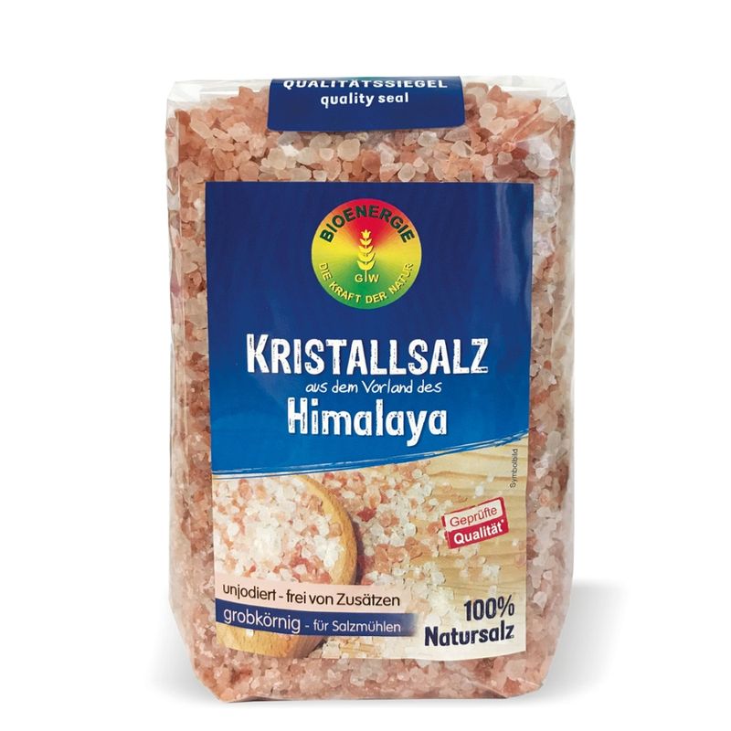 BIOENERGIE KRISTALLSALZ aus dem Vorland des Himalaya grobkörnig - für Salzmühlen, unjodiert - Produktbild