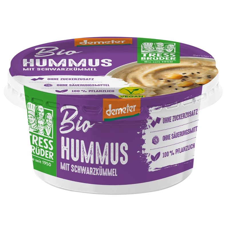 Tress Brüder Bio Demeter Hummus mit Schwarzkümmel - Produktbild