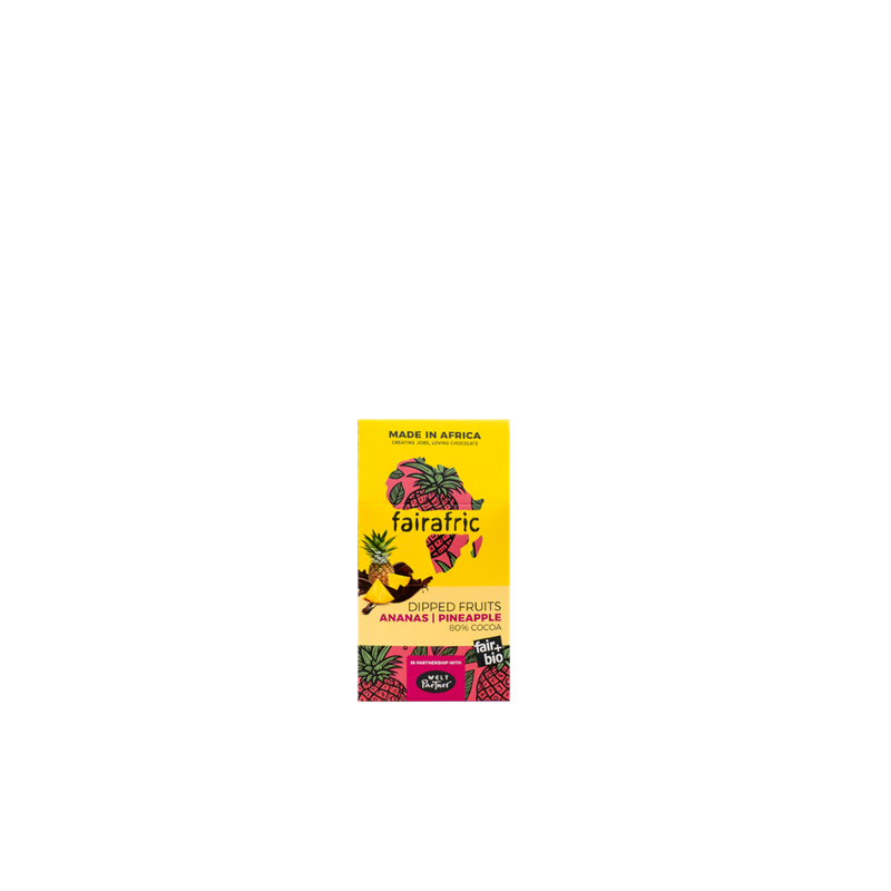 fairafric Dipped Fruits Ananas in 80% Bio-Zartbitterschokolade - Produktbild