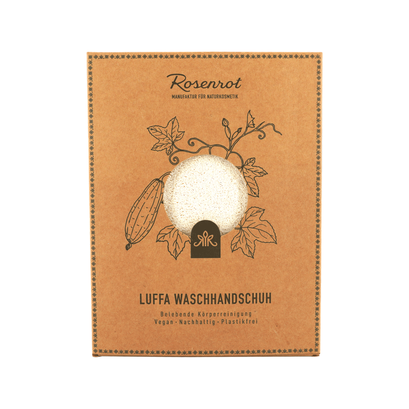 Rosenrot Naturkosmetik Luffa Waschhandschuh - 100% vegan - 100% plastikfrei - Rein pflanzlich - Produktbild