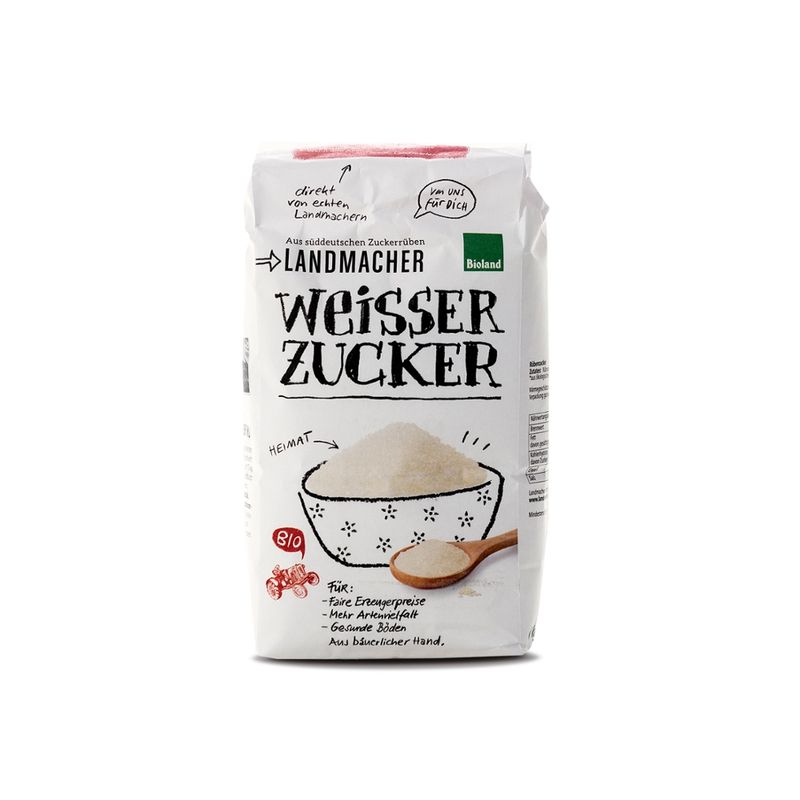 Landmacher Bio-Weißer Rübenzucker (1kg), Bioland - Produktbild