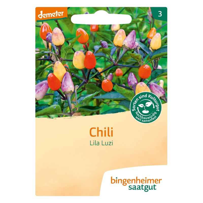 Bingenheimer Saatgut Lila Luzi - Chili (Saatgut) - Produktbild