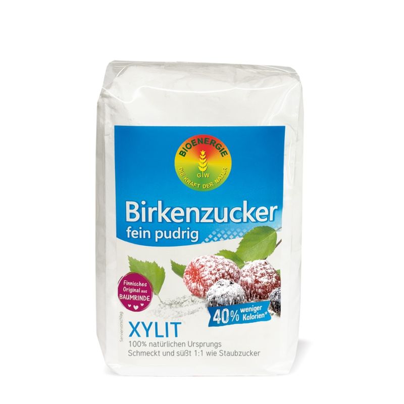 BIOENERGIE BIRKENZUCKER, Xylit fein pudrig, aus Finnland, kalorienarmer Zuckerersatz - Produktbild