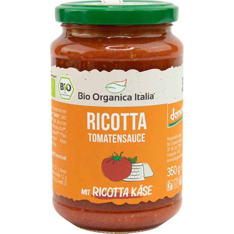 Bio Organica Italia Ricotta Tomatensauce mit Ricotta-Käse DEMETER 350 g - Produktbild