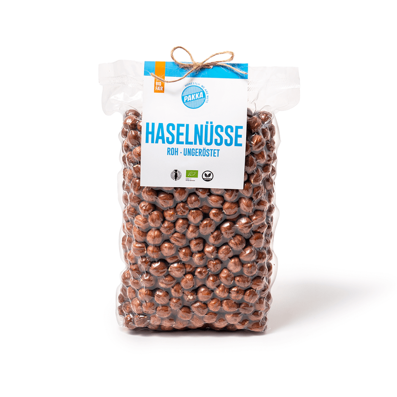 Pakka Jumbo Haselnüsse Nature, ungeröstet , Bio & fair, 1kg - Produktbild