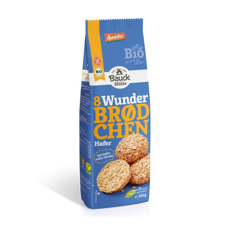 Bauck Mühle Wunderbrödchen Hafer 350g Demeter gf - Produktbild