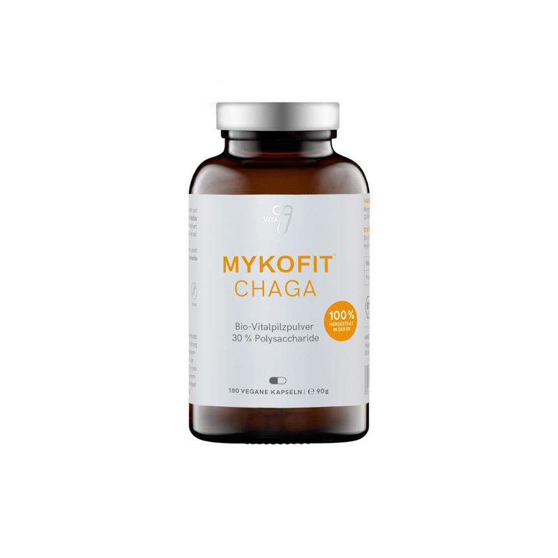 vita7 MYKOFIT Chaga Vitalpilz, 180 Kapseln, pro Packung 90g - Produktbild