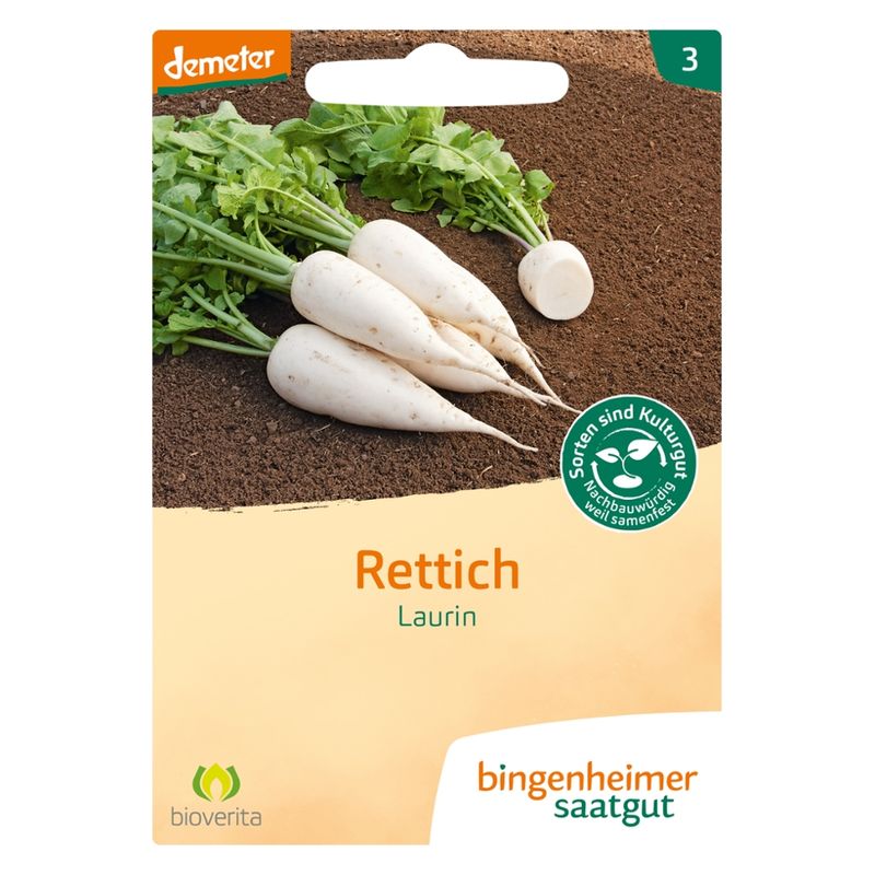 Bingenheimer Saatgut Laurin - Rettich (Saatgut) - Produktbild