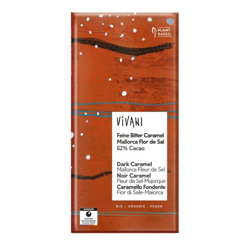 Vivani Feine Bitter Caramel Mallorca Flor de Sal 62% Cacao - Produktbild