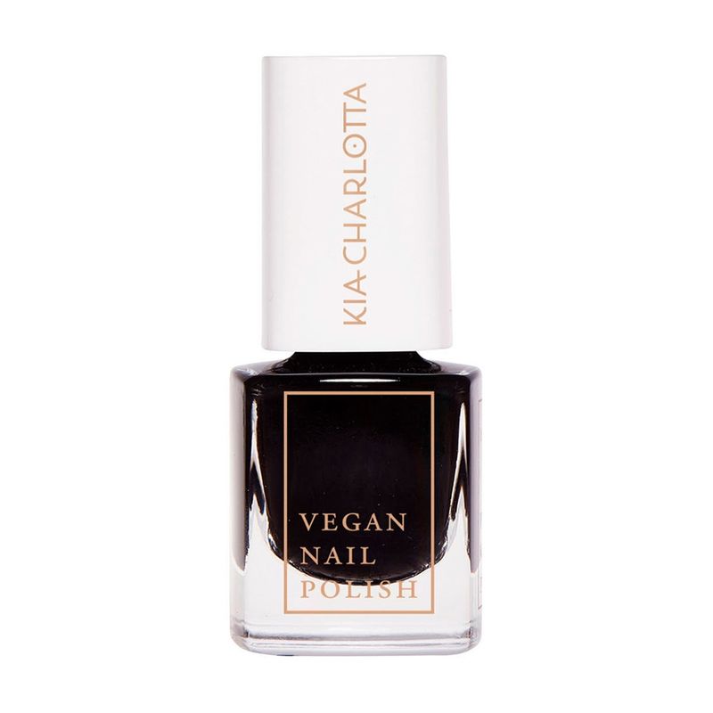 Kia-Charlotta Kia-Charlotta, Veganer Nagellack A Brave Soul (Schwarz), Bis zu 87% natürlich, 100% pflanzliche Lösungsmittel, Zertifiziert Vegan, Made in Germany, Premium Qualität, 5ml - Produktbild