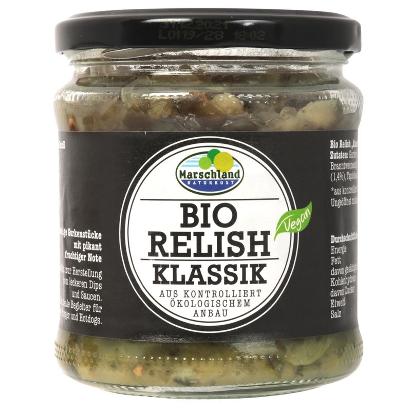 Marschland  Bio Gurken-Relish Klassik 370 ml Gl. MARSCHLAND - Produktbild