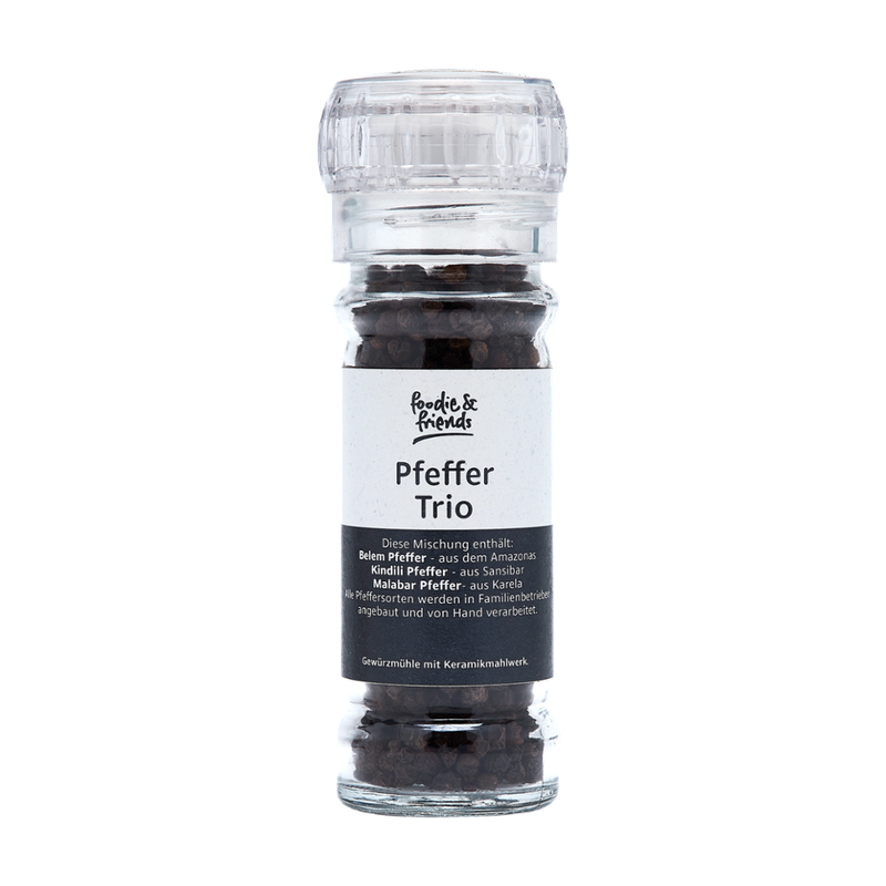 foodie & friends Keramikmühle Bio Pfeffer Trio 45g - Produktbild