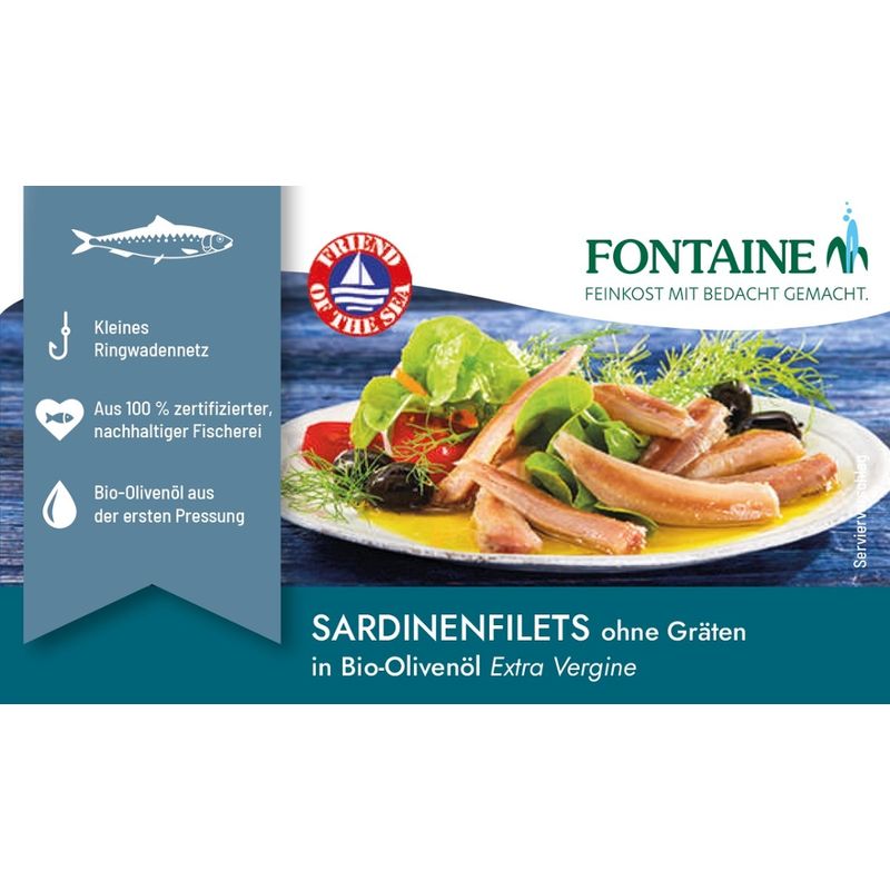 Fontaine Sardinenfilets ohne Gräten in Bio-Olivenöl - Produktbild