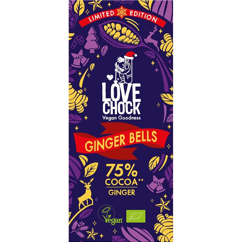 Lovechock B.V. Lovechock Tafel Ginger Bells 75 % - Produktbild