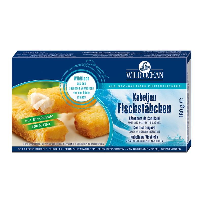 Wild Ocean Kabeljau Fischstäbchen mit Bio-Panade - Produktbild