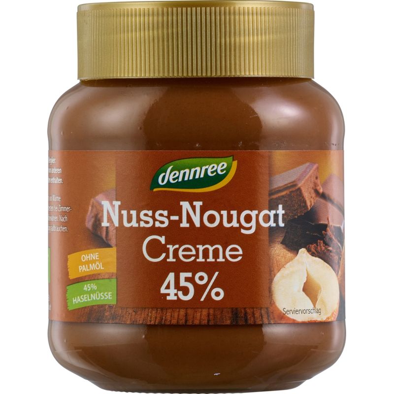 dennree Nuss-Nougat-Creme mit 45% Haselnüssen - Produktbild