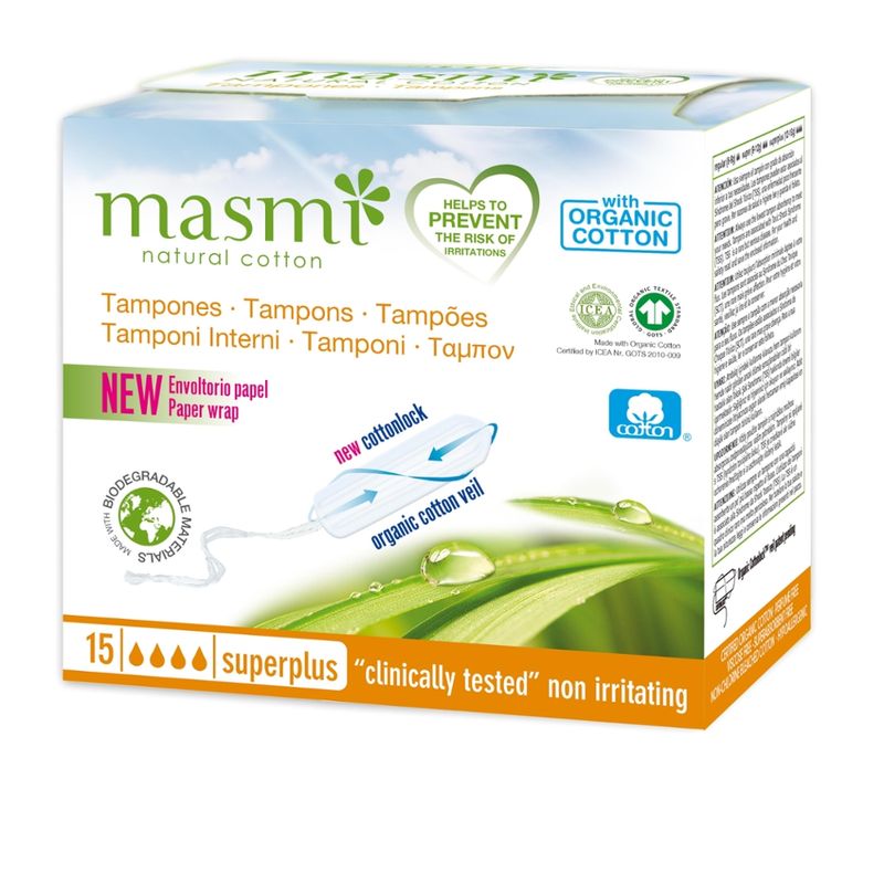 MASMI ORGANIC CARE Bio Tampons Super Plus aus 100% GOTS Bio Baumwolle MASMI - Produktbild