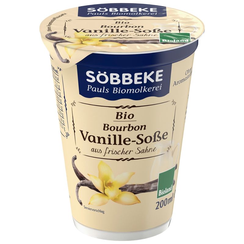 Söbbeke Bio Bourbon-Vanille Soße mit frischer Sahne - Produktbild