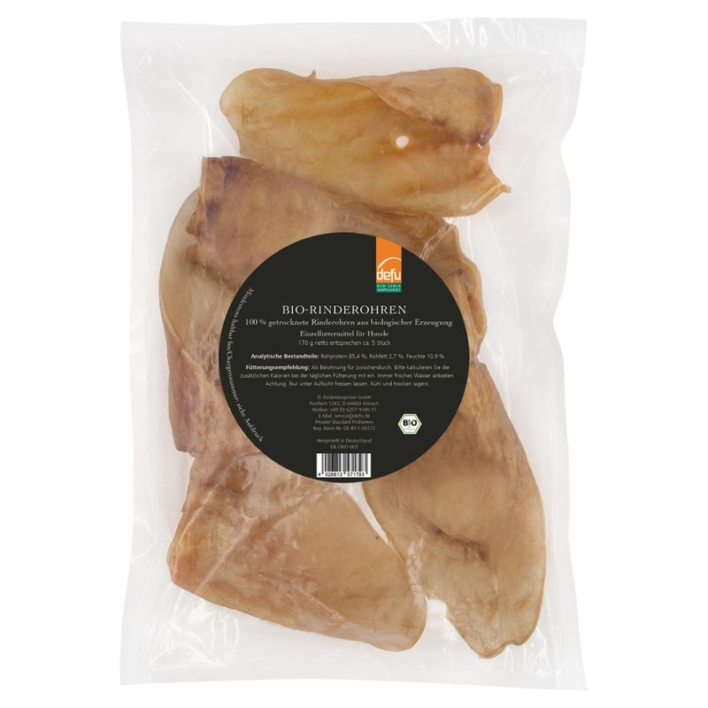defu - Das Tierfutter vom Bio-Bauern Bio-Rinderohren getrocknet - Produktbild