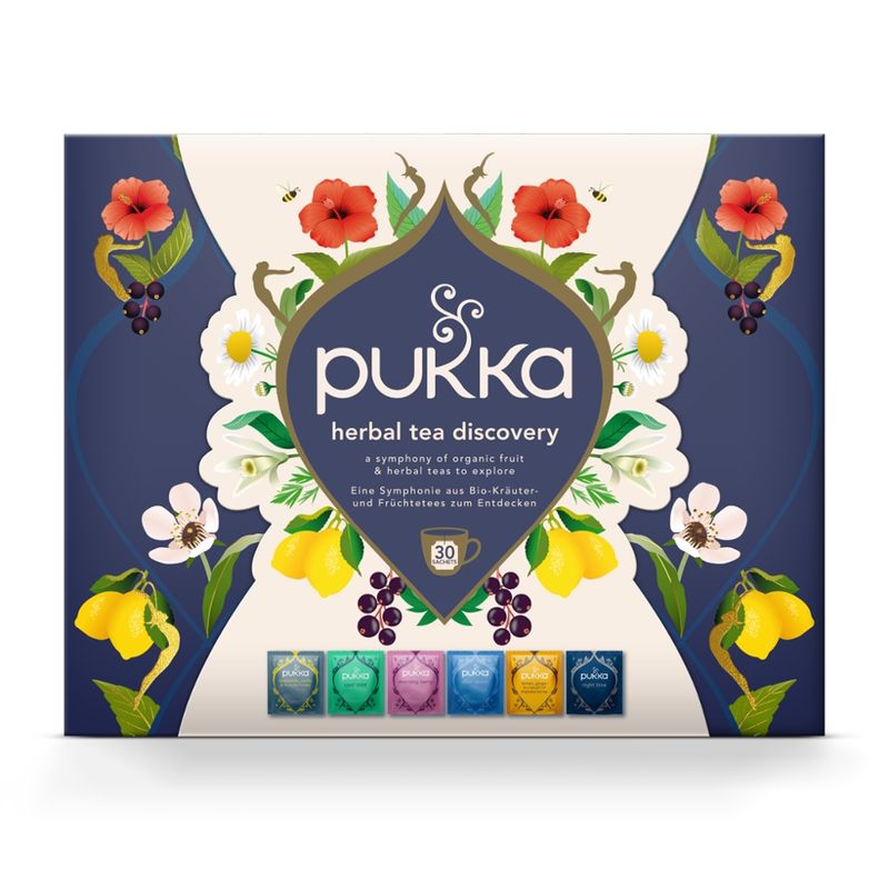 Pukka Pukka Herbal Tea Discovery Box mit Bio- Kräuter- und Früchtetees zum Entdecken - Produktbild