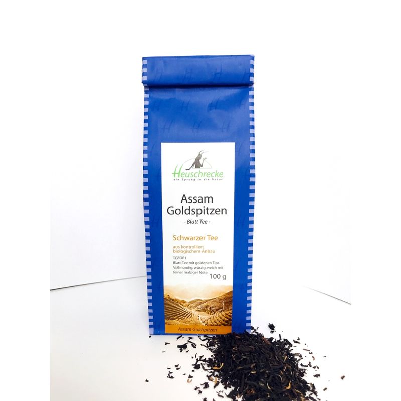 Heuschrecke Assam Goldspitzen, Blatt, Schwarztee kbA - Produktbild