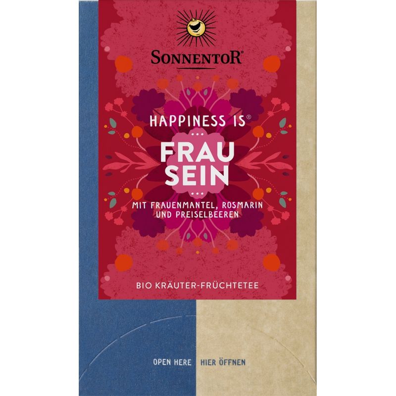 Sonnentor Frau sein Tee Happiness is®, Doppelkammerbeutel - Produktbild