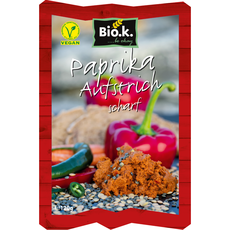 Bio.k. Bio.k Paprika Aufstrich auf Grüne Linsen Basis - Produktbild