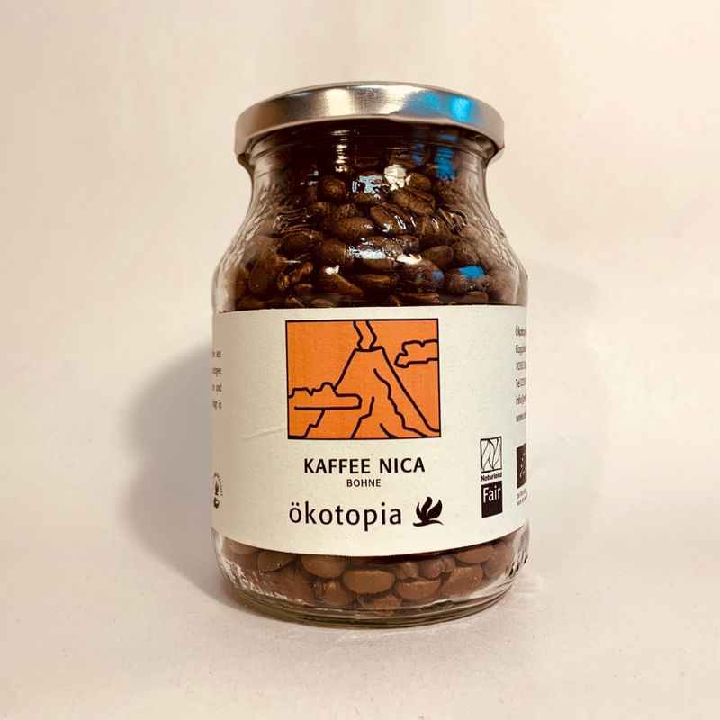 Ökotopia  Kaffee Nica kbA im Glas 180g Bohne - Produktbild