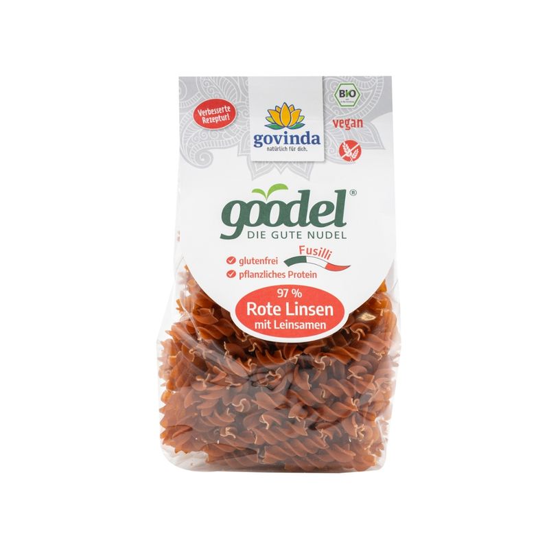 Govinda Goodel Fusilli Rote Linsen mit Leinsamen - Produktbild