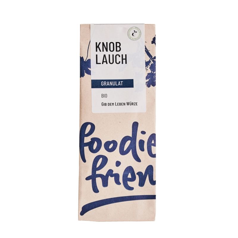 foodie & friends BIO Knoblauch granulat in einer kompostierbaren Tüte - Produktbild