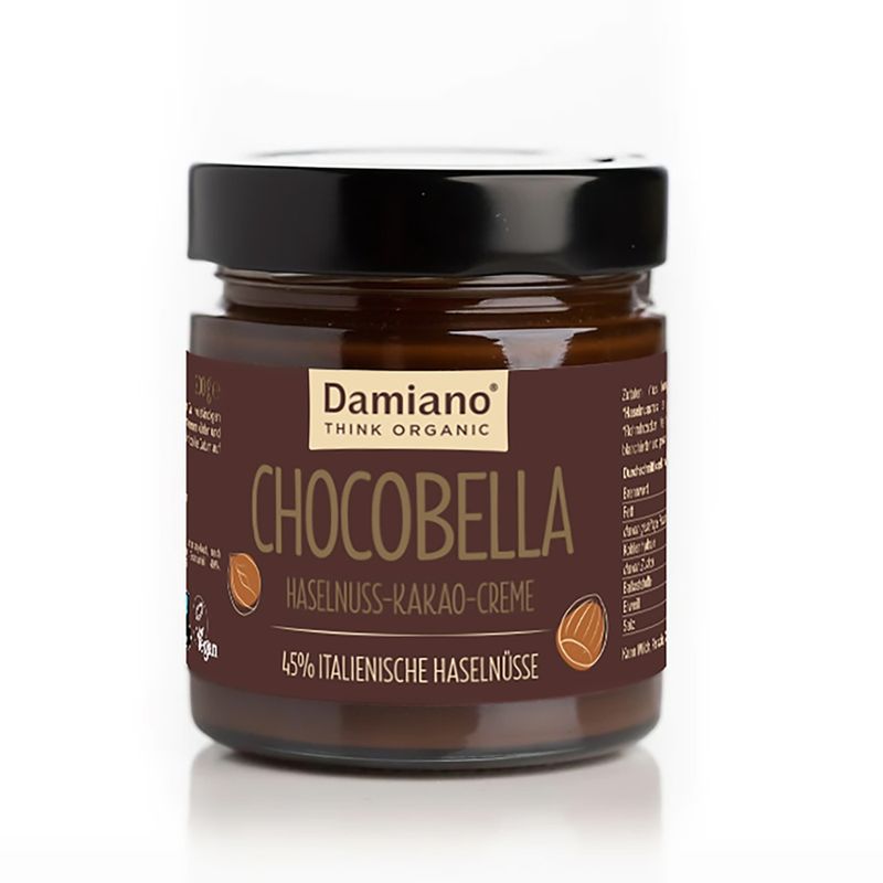 DAMIANO  DAMIANO CHOCOBELLA NOIR HASELNUSS-KAKAO-CREME - 45% ITALIENISCHE HASELNÜSSE - Produktbild