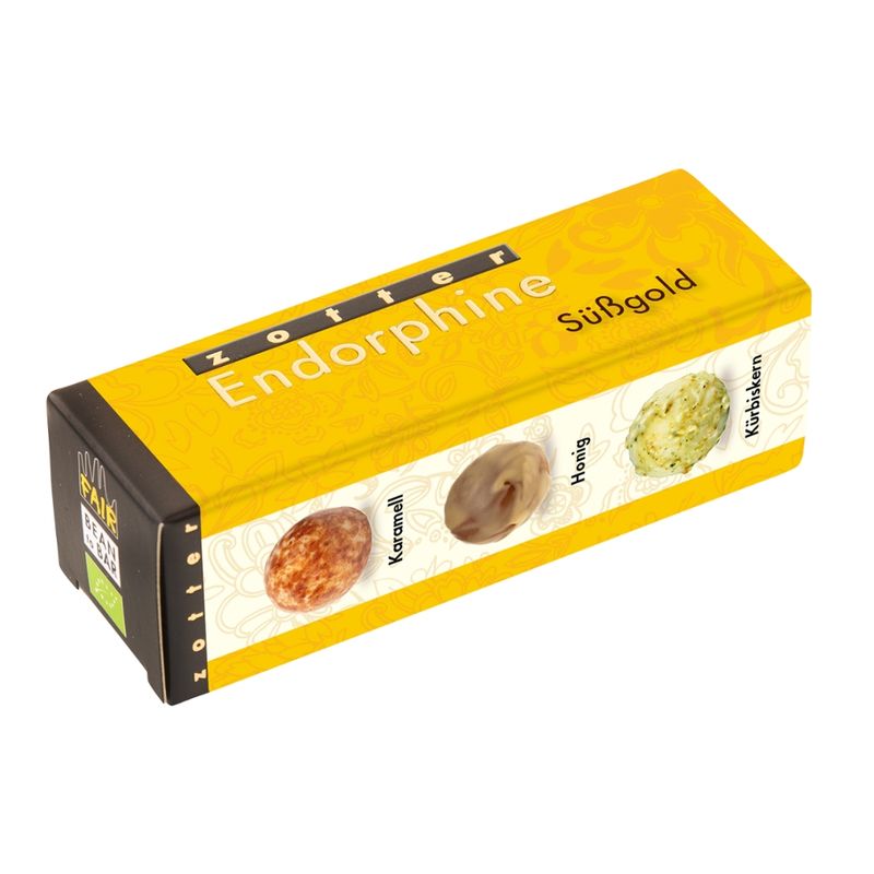 Zotter Schokolade Endorphine "Süßgold" - 3 Kugeln - Produktbild