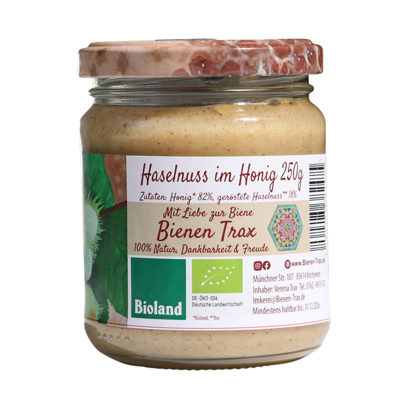 Familienimkerei Bienen-Trax KT6x Haselnuss im Honig 250g - Produktbild