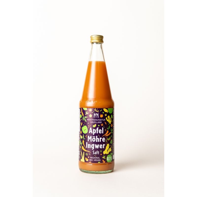 MostManufaktur Havelland Bio-Apfel-Möhre-Ingwersaft aus Brandenburg - Produktbild
