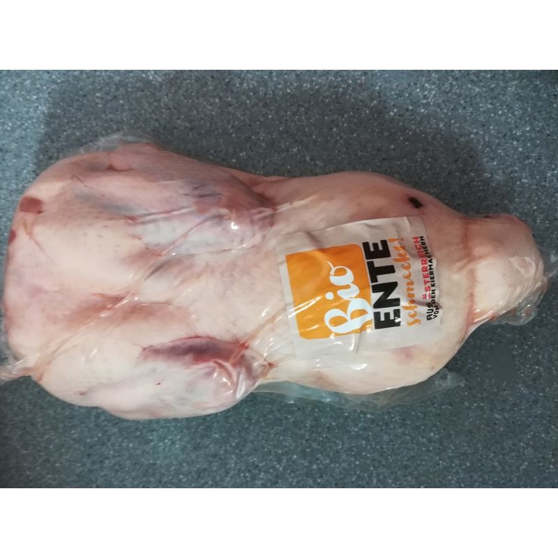 Bio-Ente Eiermacher Bio-Ente bratfertig (mit Hals und Innereien) frisch vakuumiert - Produktbild